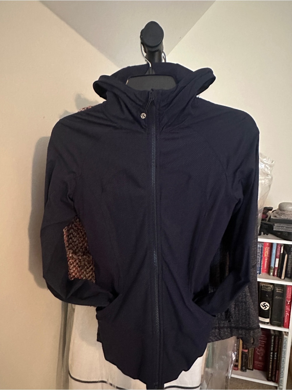 Lululemon Navy In Flux Reversible Full Zip Long Sleeve Hooded Jacket Size 4